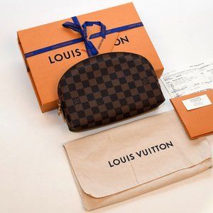 LOUIS VUITTON Damier Ebene Pochette Cosmetic GM Pouch N23345 New With Tags